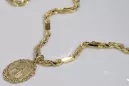 Gelbgold 14k Muttergottes Medaillon & Kette Corda Figaro pm005y&cc004y