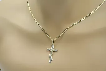 Italian yellow 14k 585 gold Orthodox cross pendant oc001y