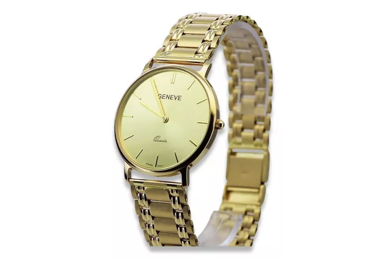 Reloj para hombres de oro Geneve ★ https://zlotychlopak.pl/es/ ★ Pureza de oro 585 333 Precio bajo!