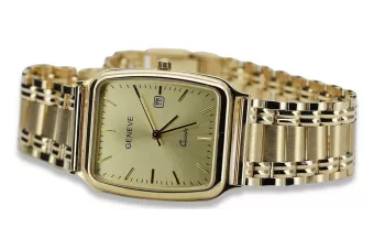 Reloj de Oro 14K para Hombre, Rectangular, Cuarzo, Italiano