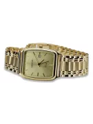 14K Gold Men's Watch, Rectangular, Quartz, Italian