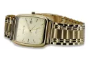 Reloj de Oro 14K para Hombre, Rectangular, Cuarzo, Italiano