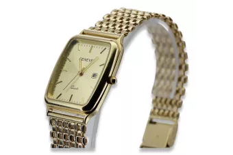 14K Gold Men's Watch, Rectangular, Italian