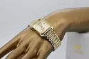 14k Gold Rectangular Men's Watch, Italian Quartz