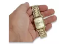 14k Gelbgold Rechteckige Herrenuhr, Italienischer Quarz