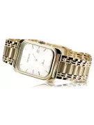 14k Gold Rectangular Men's Watch, Italian Quartz