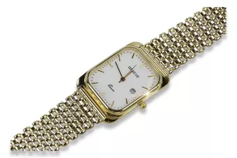 желтые 14k 585 золотые мужские часы Geneve mw001ydw&mbw004y