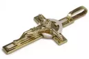 Croix catholique italienne jaune blanc 14 carats & Chaîne élégante