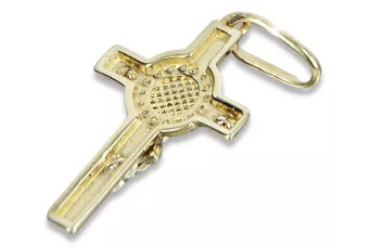 Italien jaune blanc rose russe soviétique or 14 carats catholique Jezus croix ctc024yw