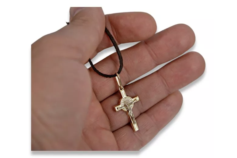 Golden Catholic Cross ★ russiangold.com ★ Gold 585 333 Low price