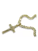 Croix catholique jaune 14 carats & chaîne Gourmette ctc024yw&cc001y