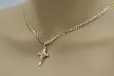 Yellow 14k gold Catholic cross & Gourmette chain ctc024yw&cc001y