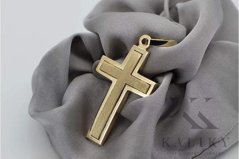 Cruz ★ Católica de Oro russiangold.com ★ Oro 585 333 Precio bajo