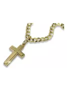 Yellow 14k gold Catholic cross & gourmette chain ctc026y&cc001y