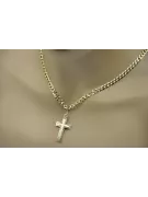 Yellow 14k gold Catholic cross & gourmette chain ctc026y&cc001y