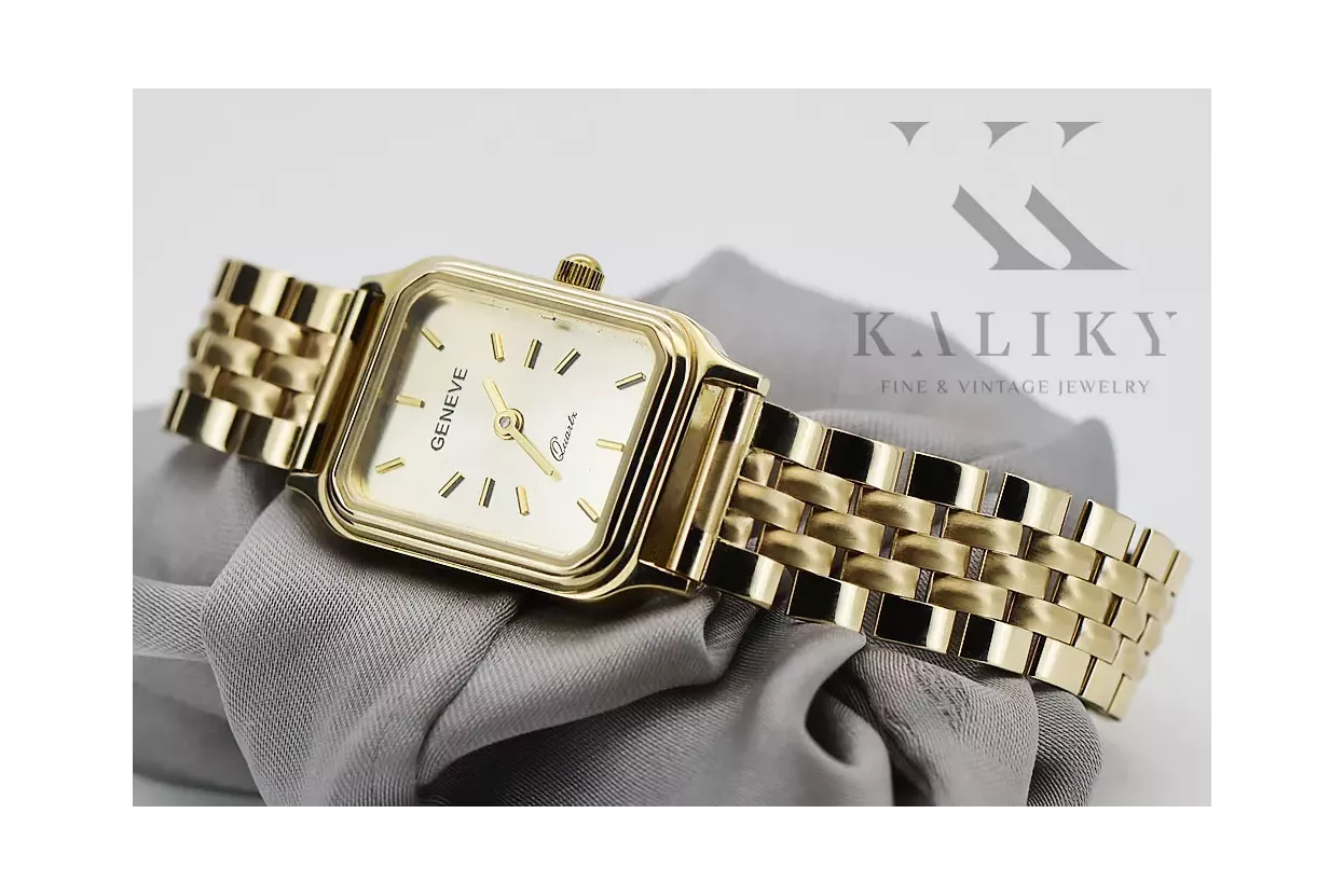 Gold men's watch Geneve ★ zlotychlopak.pl ★ Gold purity 585 333 Low Price!