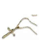 Italian yellow 14k gold Catholic Cross & Anchor chain