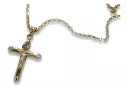 Italian yellow 14k gold Catholic Cross & Anchor chain