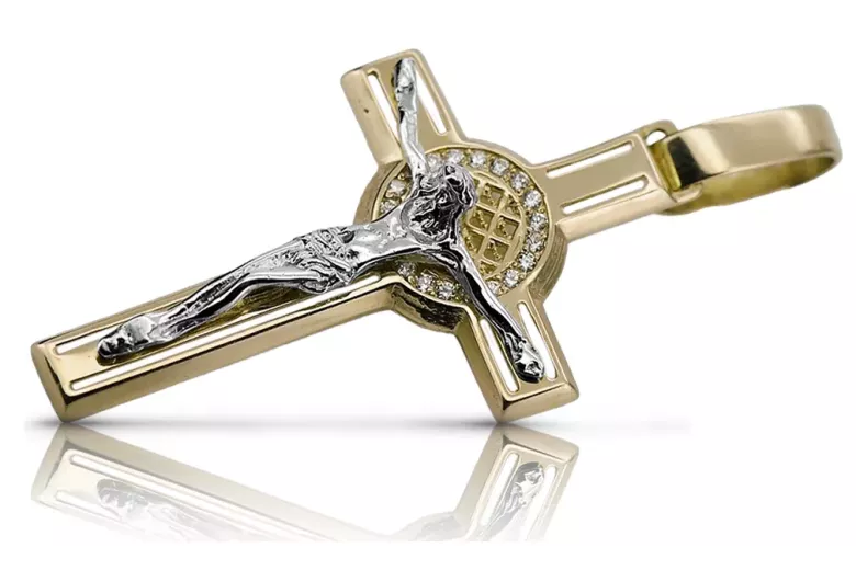 Cruz ★ Católica de Oro russiangold.com ★ Oro 585 333 Precio bajo