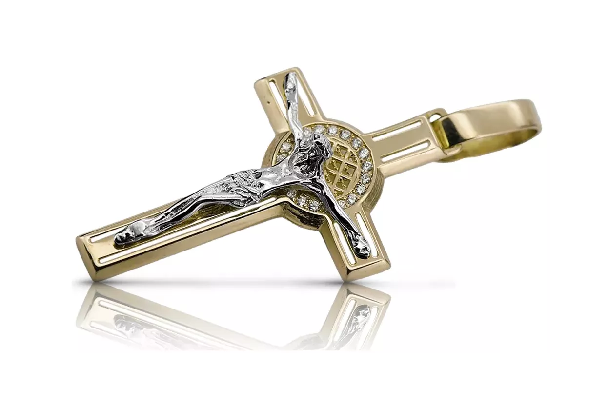 Golden Catholic Cross ★ russiangold.com ★ Gold 585 333 Low price