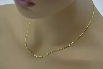 Amarillo italiano oro de 14k Gourmette Cuban Link chain cc001y