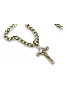 Italian yellow 14k gold Catholic cross & gourmette chain ctc010yw&cc001y