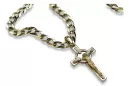 Italian yellow 14k gold Catholic cross & gourmette chain ctc010yw&cc001y