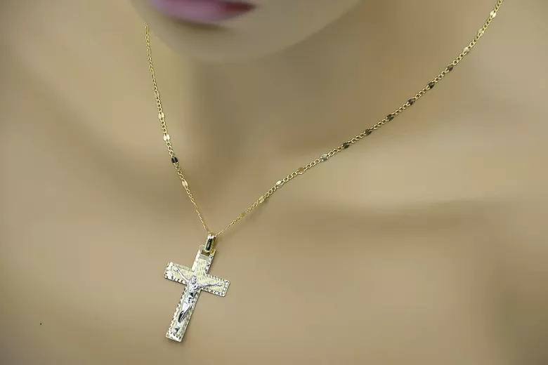 Golden Catholic Cross ★ russiangold.com ★ Gold 585 333 Low price