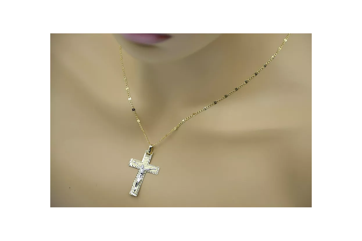 Golden Catholic Cross ★ russiangold.com ★ Gold 585 333 Low price