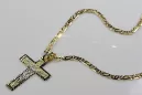 Italian yellow 14k gold Catholic cross & chain