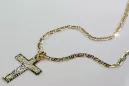 Italian yellow 14k gold Catholic cross & chain