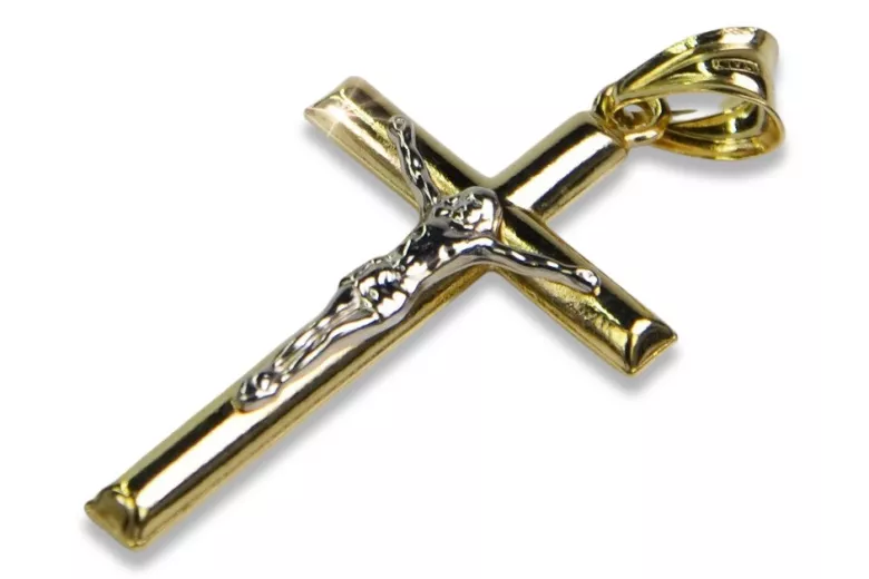 Cruz ★ Católica de Oro russiangold.com ★ Oro 585 333 Precio bajo