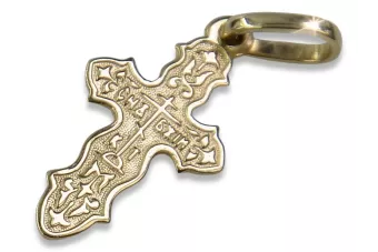 Galben italian 14k 585 aur cruce ortodoxă oc014y