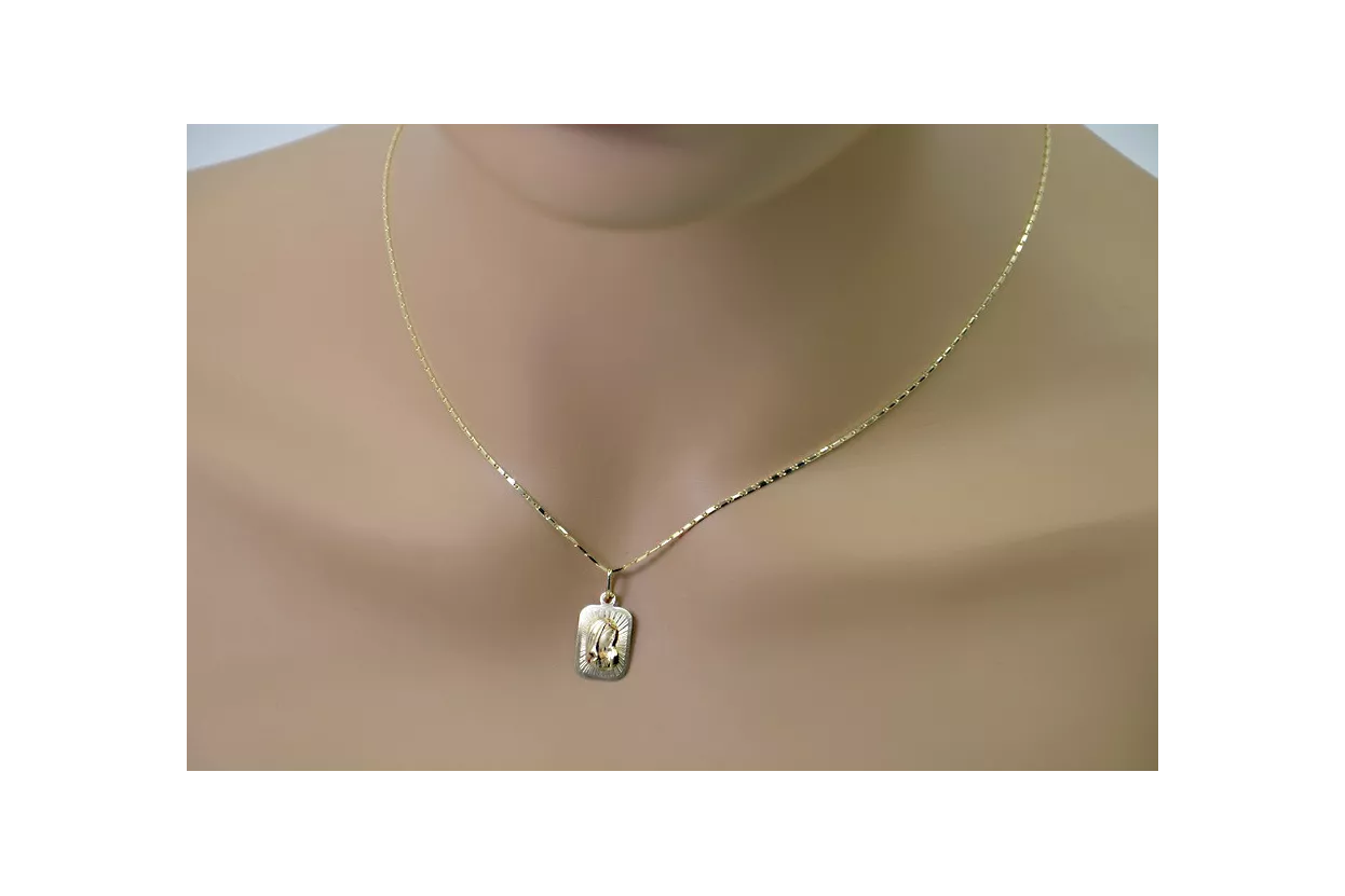 Pendentif en forme d’icône médaillon en or Mary avec chaîne ★ zlotychlopak.pl ★ or 585 333 prix bas