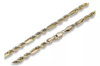 Italian yellow 14k gold Corda Figaro chain cc004y