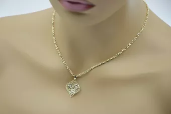 Italiană 14k Gold pandantiv frunze moderne & Snake lanț cpn005yw &cc074y