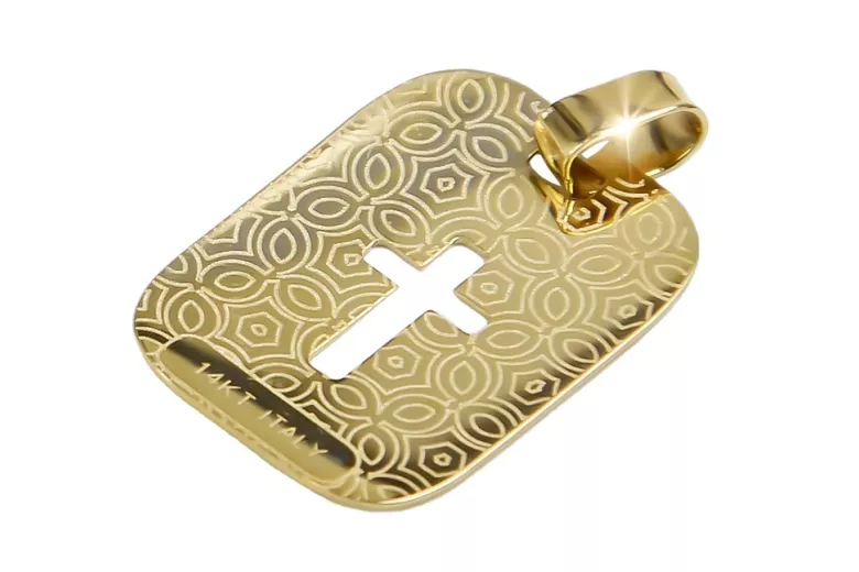 Pendentif Jezus médaille d’icône en or jaune italien pm010