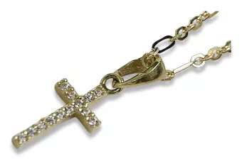 Rose russe soviétique italien jaune blanc or 14 carats croix catholique de Jésus ctc012y