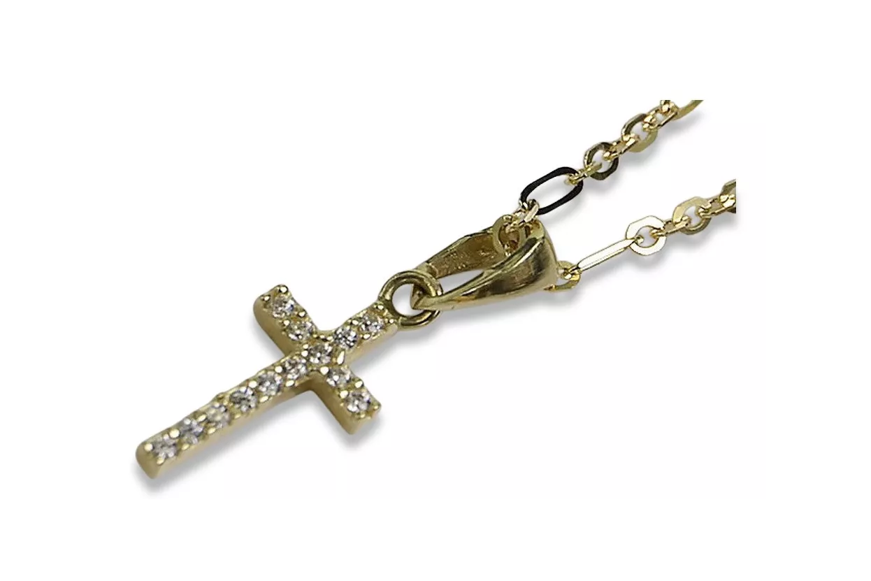 Golden Catholic Cross ★ russiangold.com ★ Gold 585 333 Low price