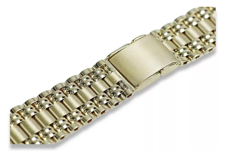 Bracelet de montre d’homme en or jaune italien 14 carats mbw012yo