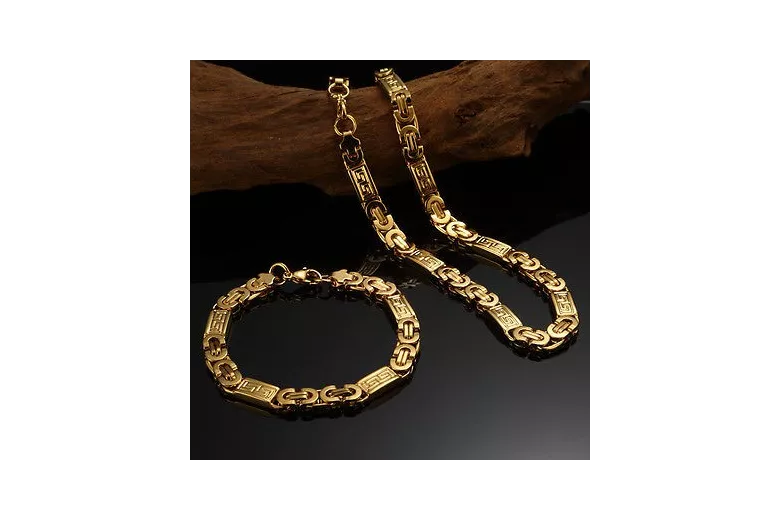 Byzantinische griechische Versace-Kette aus 14 Karat 585er Gold, cc050y