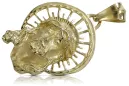 Yellow 14k gold Jezus medallion icon pendant pj008y