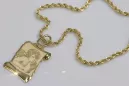 Italienisch gelb 14k gold Engel Medaillon & Seilkette pm016ycc019y