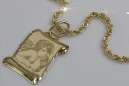 Italian yellow 14k gold Angel medallion & Rope chain pm016ycc019y