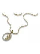 Mother of God 14k gold medallion & Snake chain pm011y&cc080y