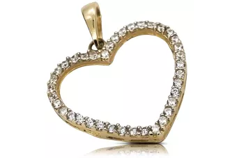 Colgante de corazón hermoso oro amarillo 14k 585 cpc046y