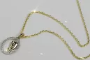 14k gold Mother of God medallion & Anchor chain pm011y&cc003y