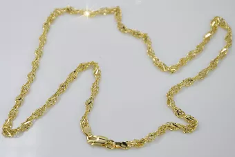 Vintage rose (Italian yellow) gold Rope Singapore chain cc076