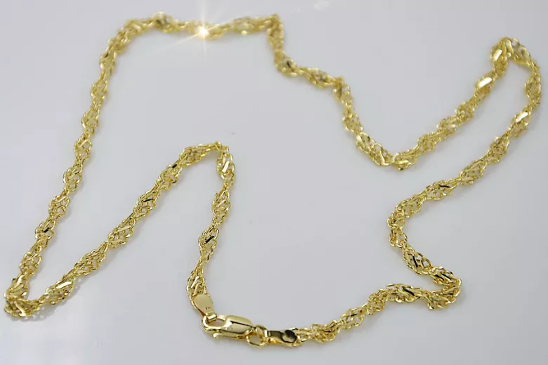 Vintage rose (Italian yellow) gold Rope Singapore chain cc076