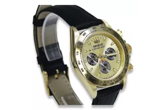 Amarillo 14k 585 oro hombre estilo Geneve mw014ydgb